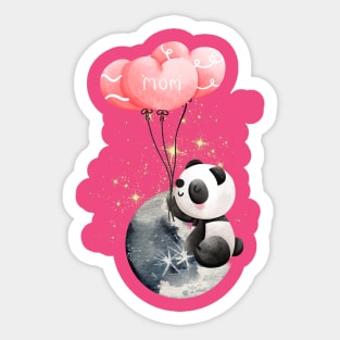 Cute Panda Missing MOM until Moon Sticker